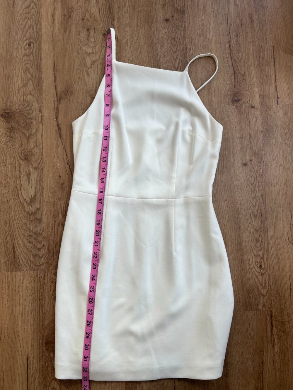 French Connection Whisper Light Mini Dress Size 4 Neutral Sheath Minimalist Slip - Picture 9 of 9